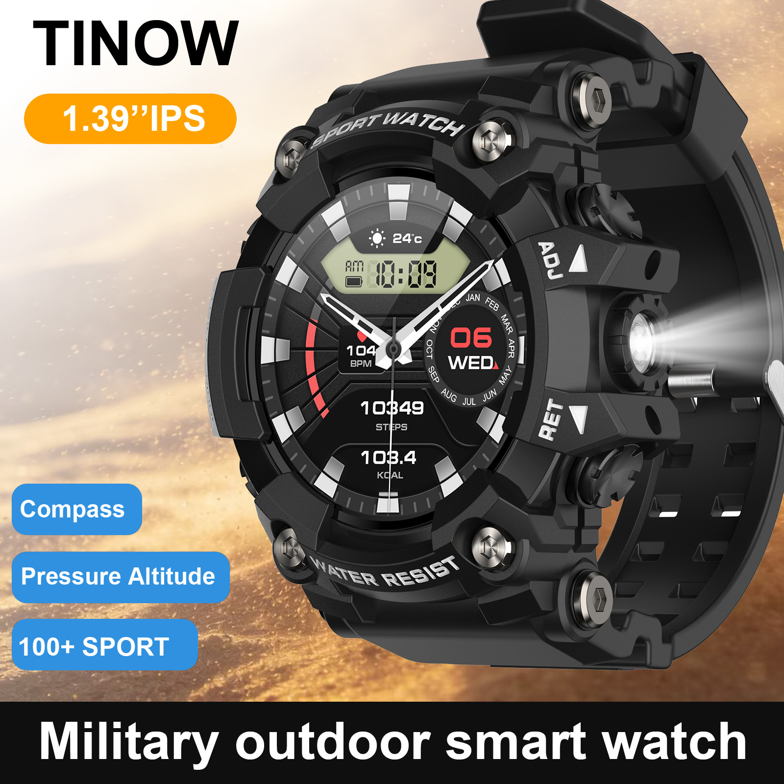 Outdoor Lighting Smart Controller - Outdoor Realtek Smartwatch with Bluetooth Compass