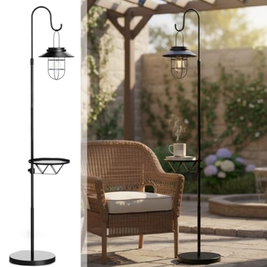 Solar Floor Lamp with Table, 6 - Outdoor Lighting Patio review and price