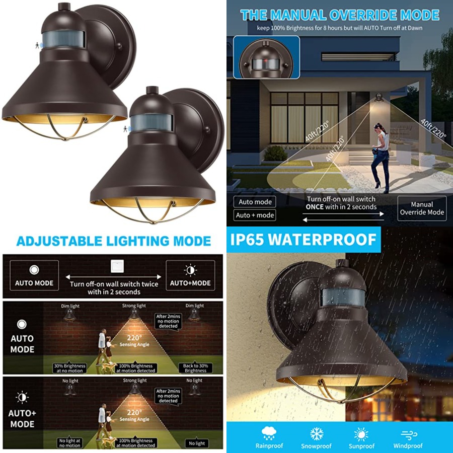 2 Pack Motion Sensor Outdoor L - Solar Wall Sconce review and price
