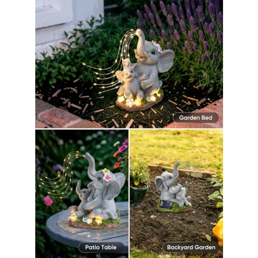 Solar-Elephant-Garden-Decor-St - Outdoor Lighting Patio review and price