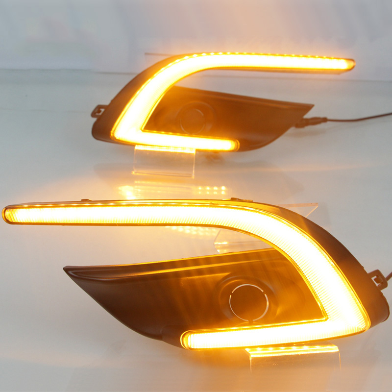 Car LED DRL 12V Daylights For  - Outdoor Lighting Yellow review and price