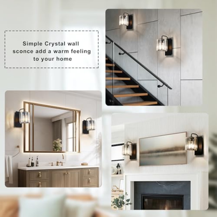 Crystal Wall Sconces, Black Sc - Solar Wall Sconce review and price