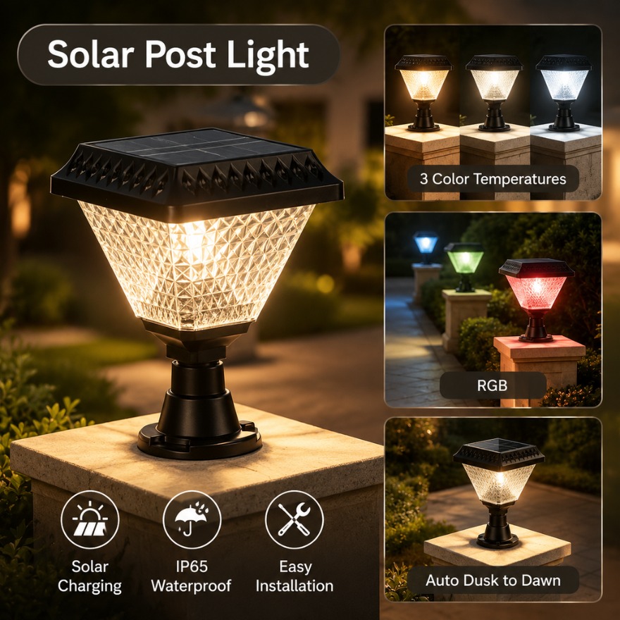 Outdoor Solar Post Light LED W - Dusk To Dawn Bulb review and price