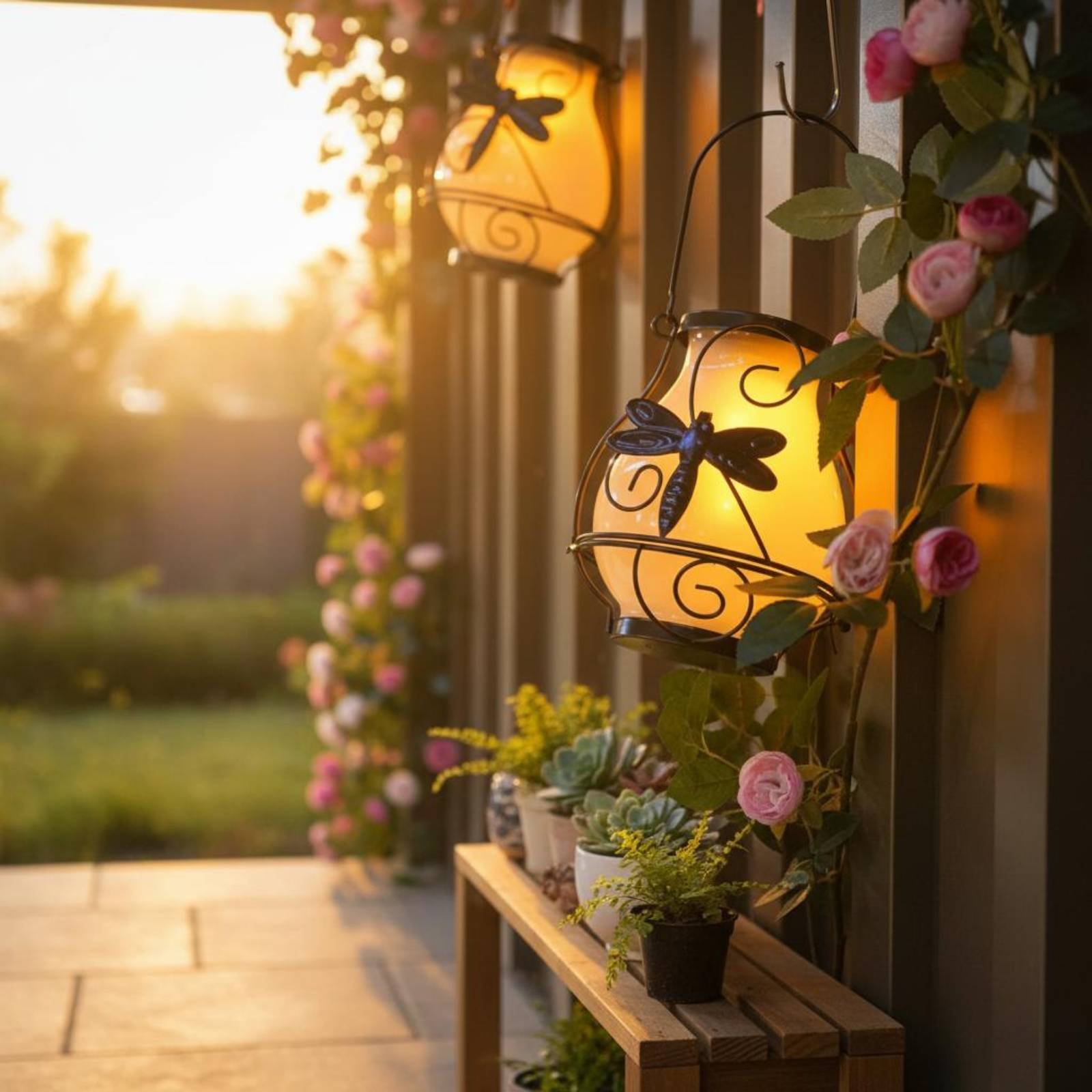 Solar Butterfly Lantern Waterp - Outdoor Lighting Patio review and price