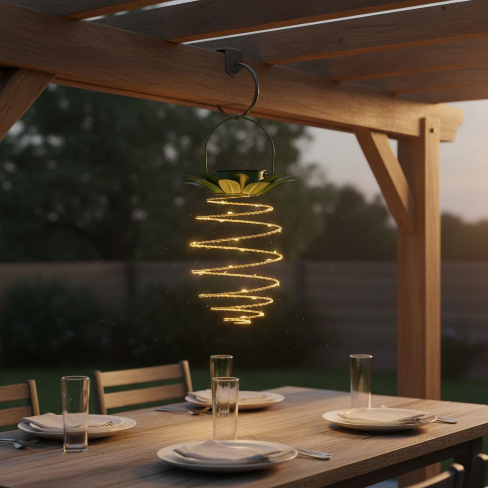 2 Pieces Solar Pineapple Lamp  - Outdoor Lighting Patio review and price