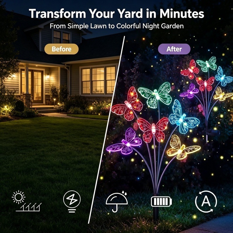 Solar Powered Butterfly Lights - Outdoor Lighting Patio review and price