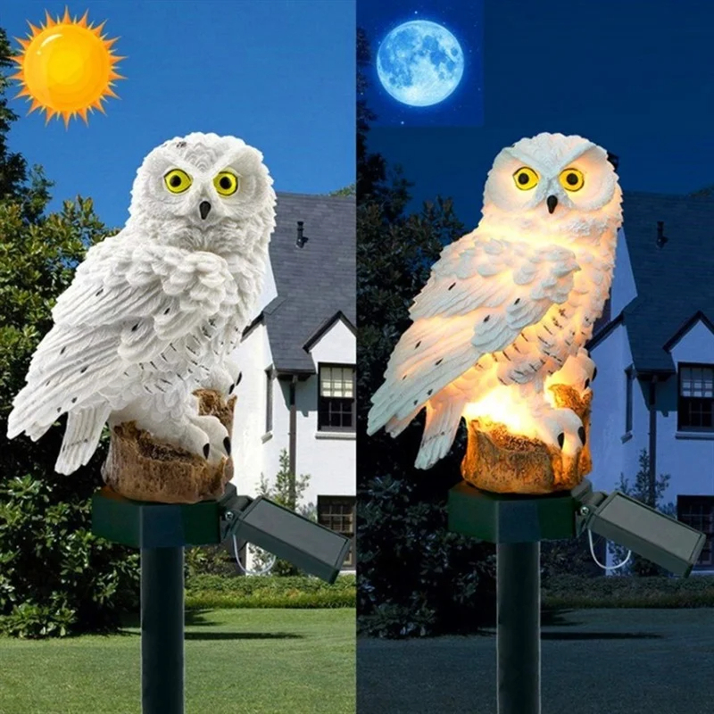 Solar Owl Statue Garden Light  - Outdoor Lighting Patio review and price