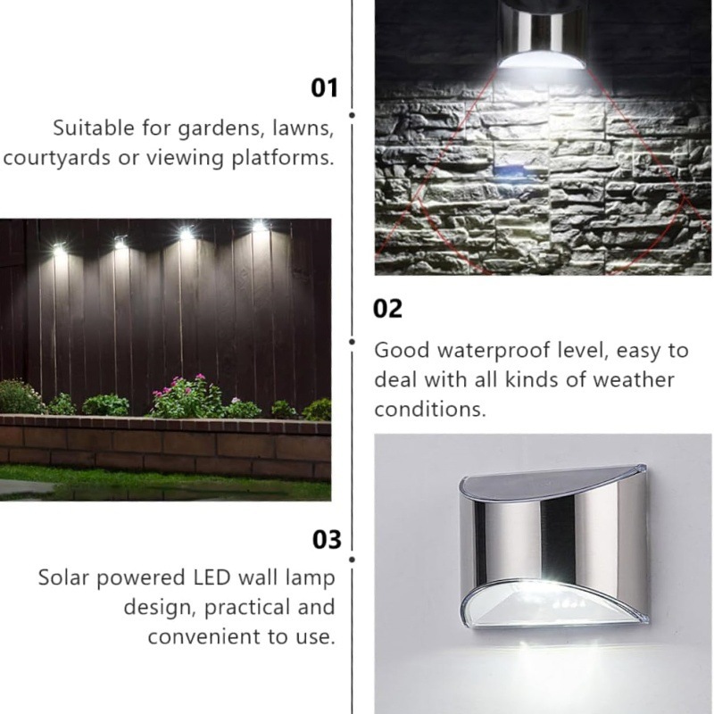 2Pcs Solar Garden Light Stainl - Solar Wall Sconce review and price