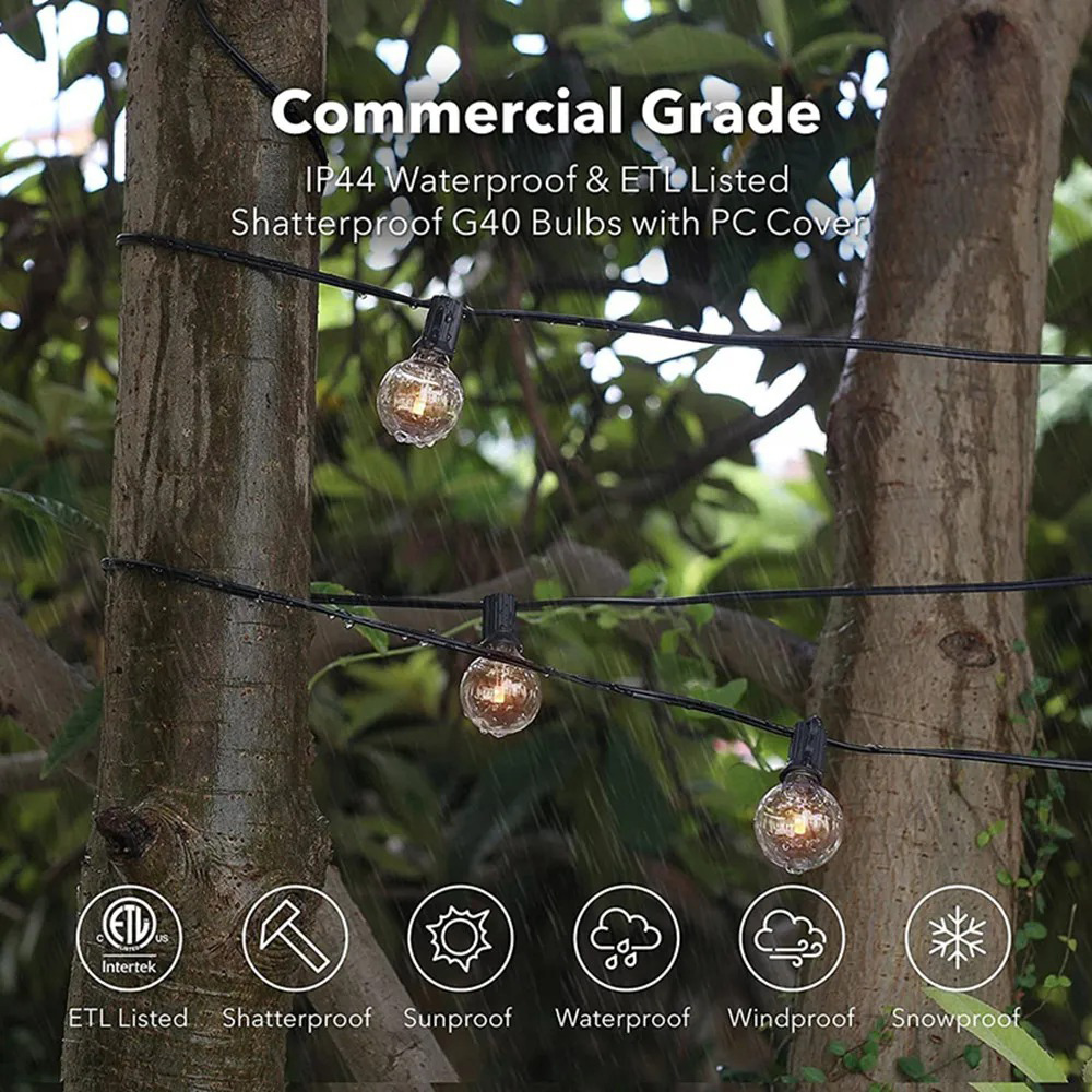 8M/15M G40 Globe String Lights - Outdoor Lighting Globes review and price