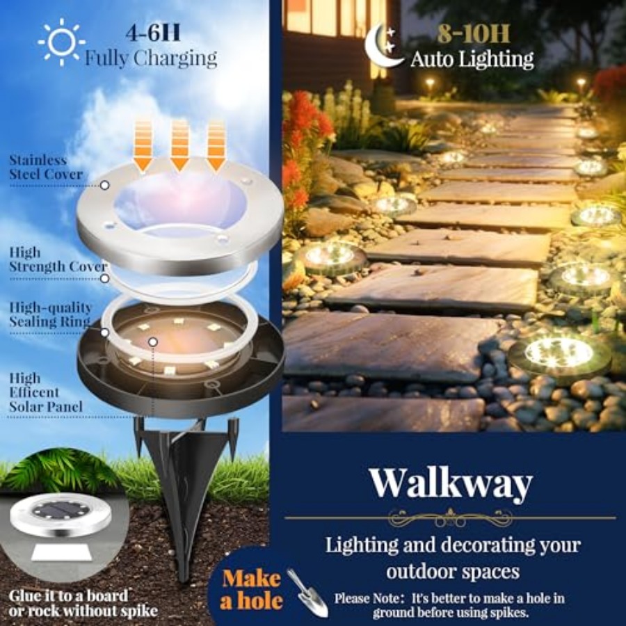 Solar Ground Lights Solar Ligh - Outdoor Lighting Patio review and price