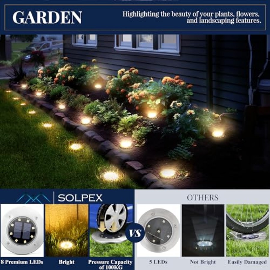 Solar Ground Lights Solar Ligh - Outdoor Lighting Patio review and price