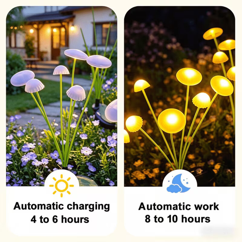 Solar Jellyfish Mushroom Light - Outdoor Lighting Jellyfish review and price